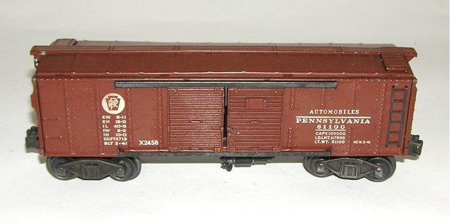   2458 Postwar Metal Automobile PRR Box Car  (DP)  