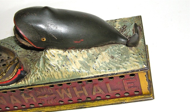 Shepard Jonah & Whale Cast Iron Mechanical Bank NO RESERVE