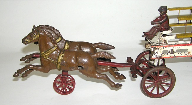   Cast Iron Horse Drawn Fire Ladder Wagon  (DAKOTApaul)  