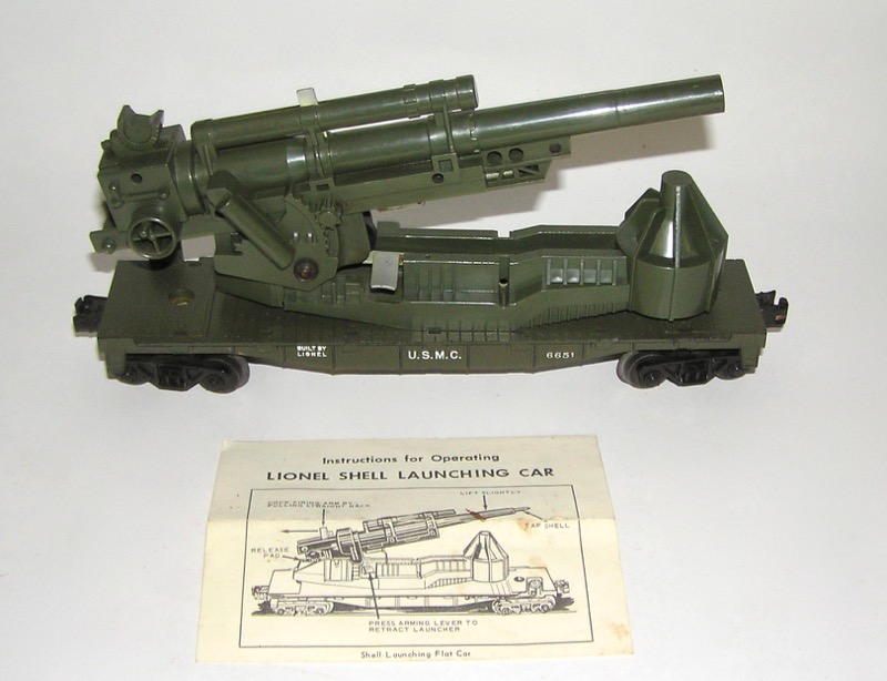 LIONEL # 6651 USMC CANNON SHELL LAUNCHING CAR INSTRUCTIONS PHOTOCOPY