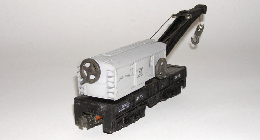 Lionel 2460 Bucyrus Erie Postwar Crane Car 1946 Version w/ Gray Cab