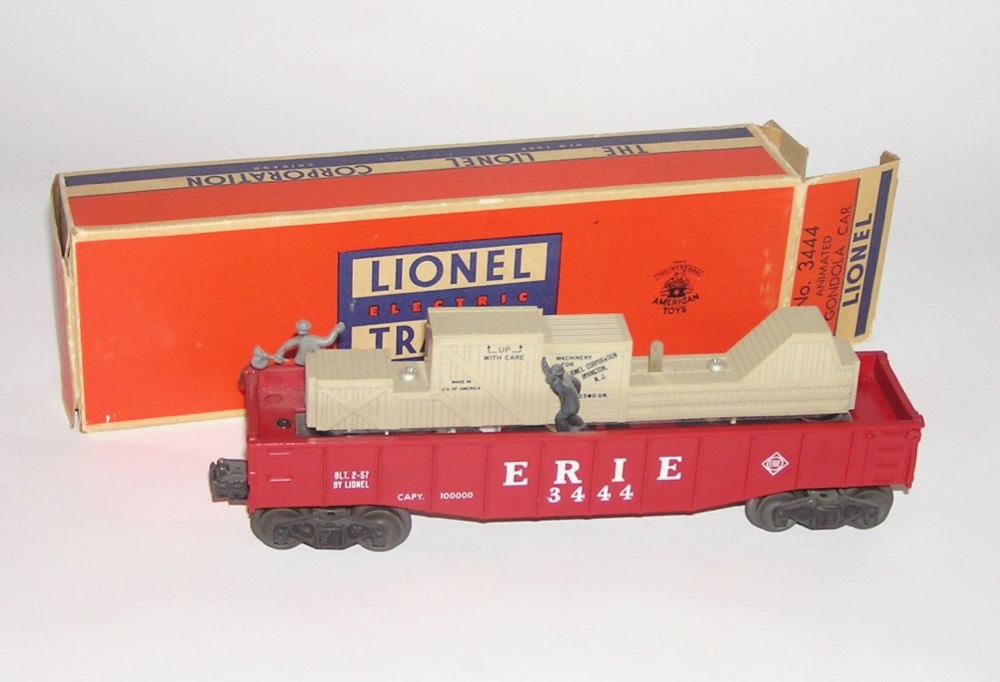 1 ONE 1 HOBO FOR LIONEL TRAINS 3444 ERIE OPERATING GONDOLA COP & ONE